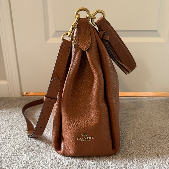 Coach Shay Brown Pebble Leather Shoulder Bag - Picture 4 of 12